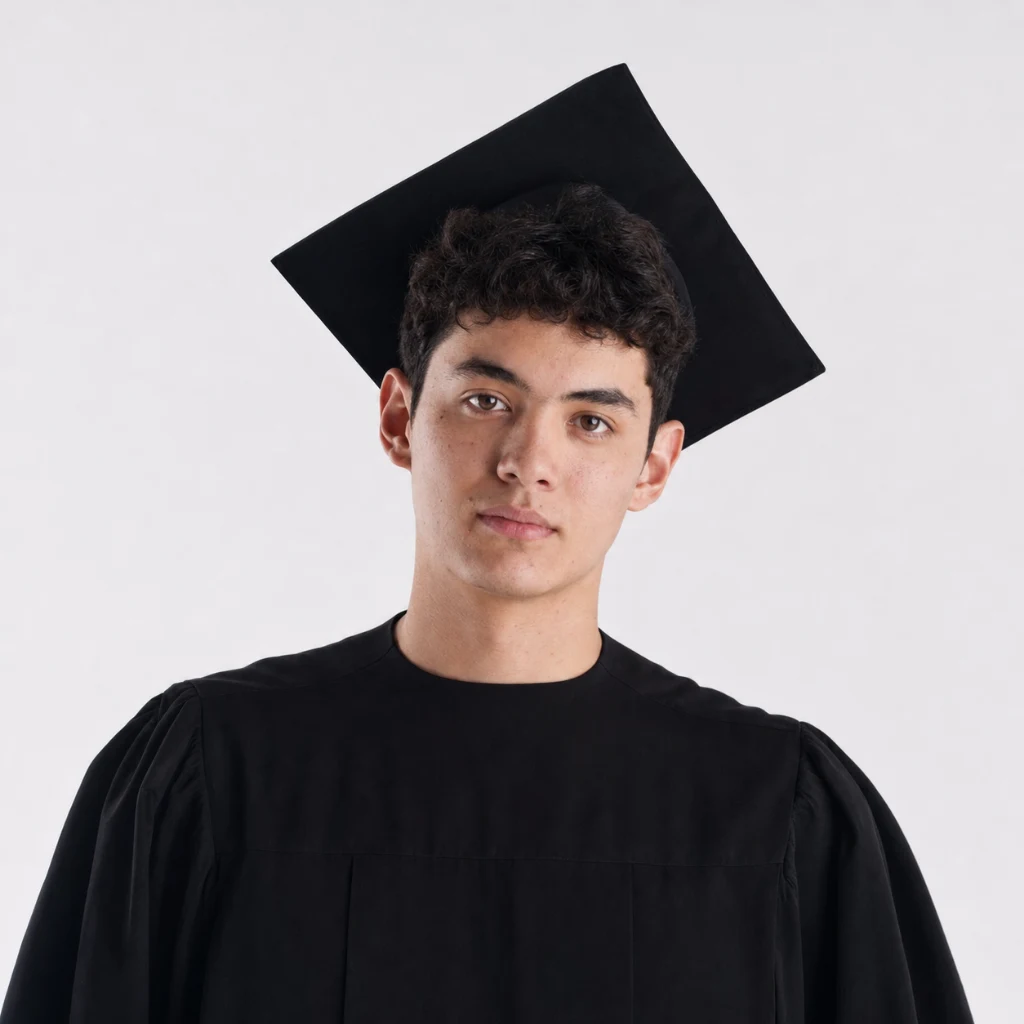 Portrait of Artur Usenov in graduation attire